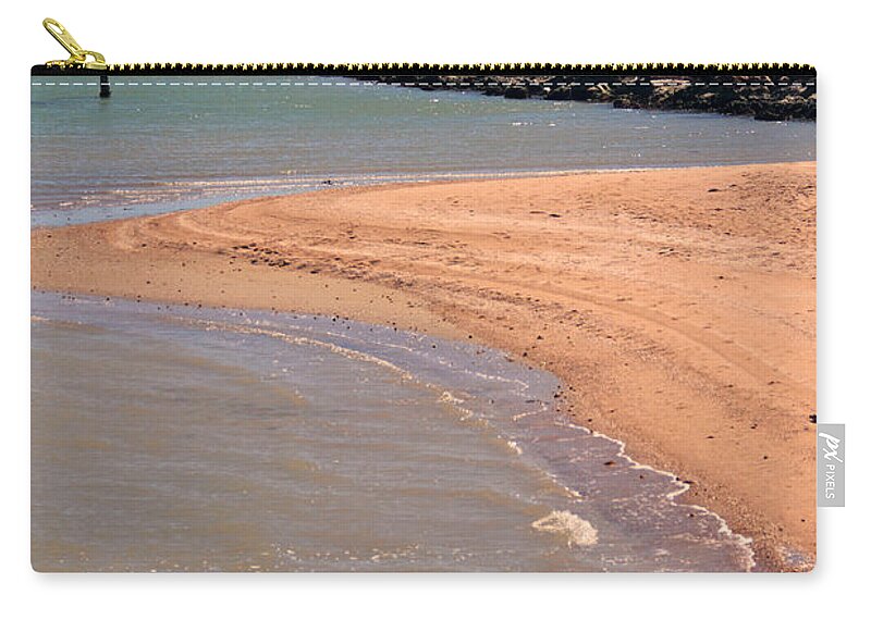 Beach Zip Pouch featuring the photograph Corpus Christi Beach by Angela Murdock
