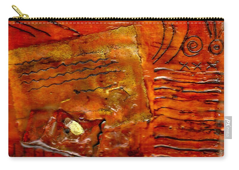 Wood Zip Pouch featuring the mixed media Correspondence by Angela L Walker