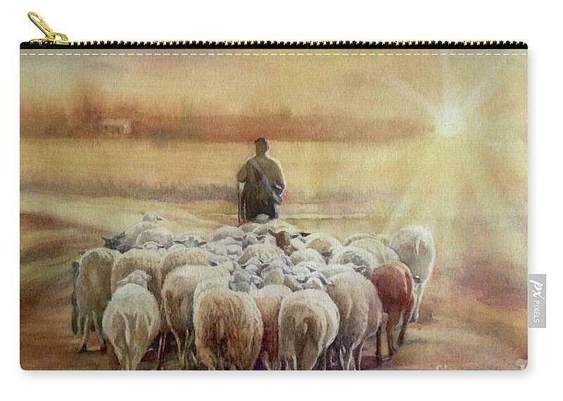 Mouton Zip Pouch featuring the painting Correze by Francoise Chauray