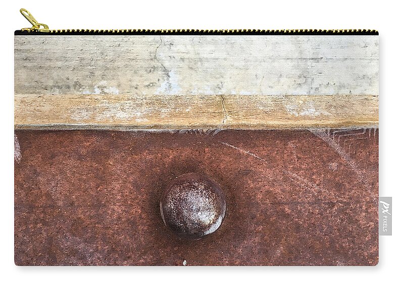Corten Zip Pouch featuring the photograph Corten and Concrete by Stan Magnan