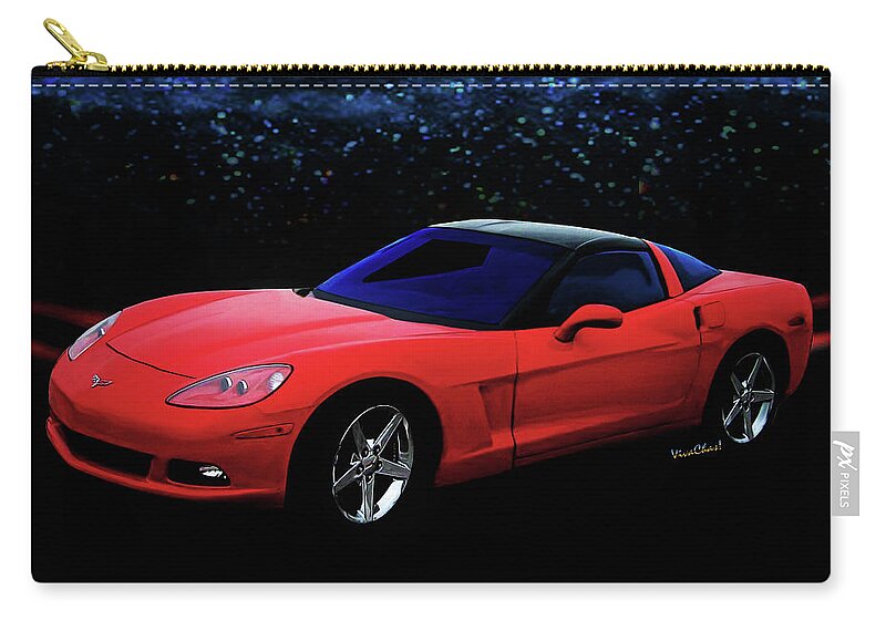 Chevrolet Zip Pouch featuring the photograph Corvette C-6 2005-2013 by Chas Sinklier