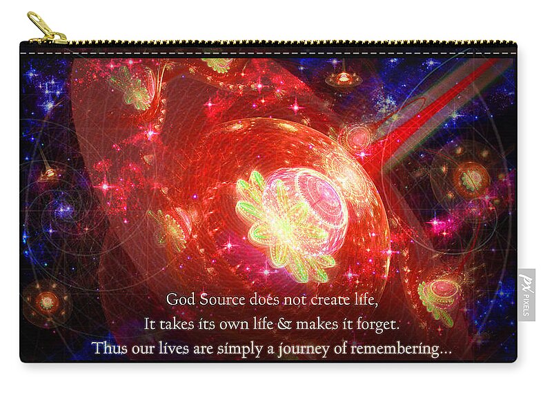 Corporate Zip Pouch featuring the mixed media Cosmic Inspiration God Source 2 by Shawn Dall