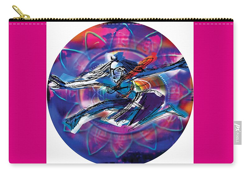 Shiva Zip Pouch featuring the painting Cosmic Shiva Speed by Guruji Aruneshvar Paris Art Curator Katrin Suter