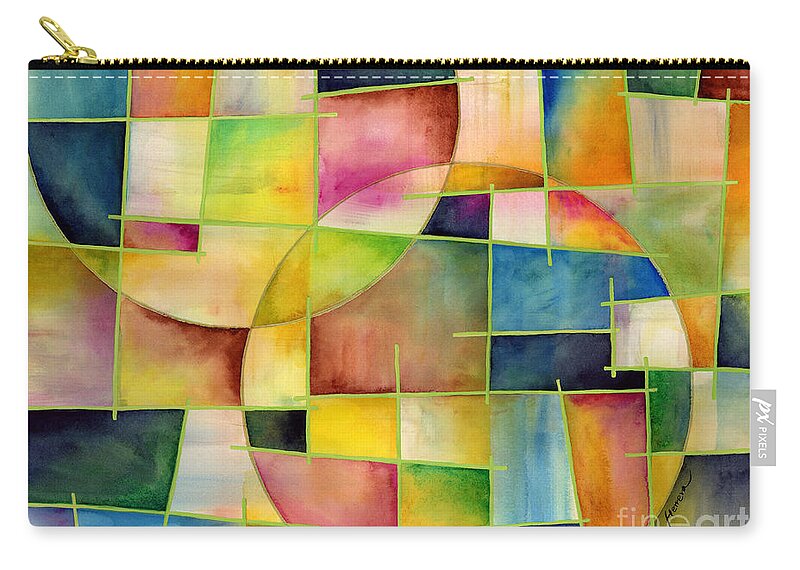 Abstract Zip Pouch featuring the painting Cosmopolitan 2 by Hailey E Herrera