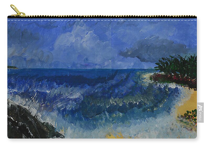Painting Zip Pouch featuring the painting Costa Rica Beach by Annette Hadley