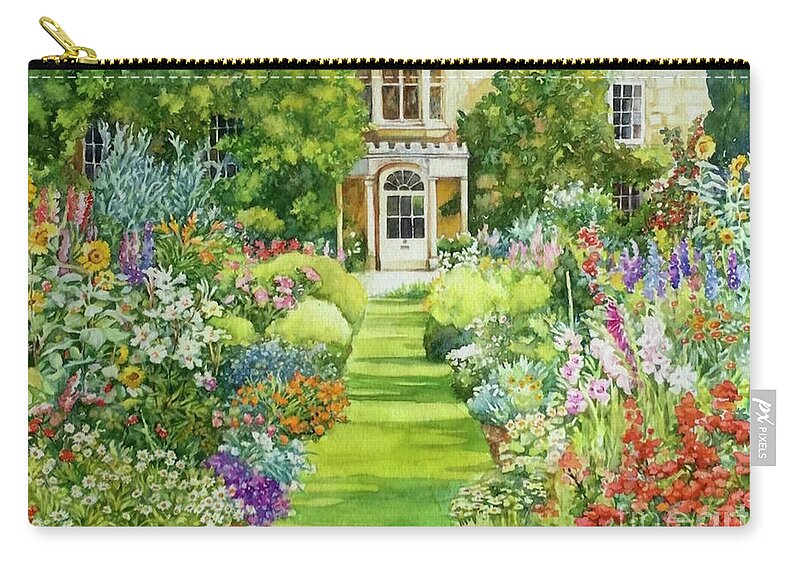 Cottage Zip Pouch featuring the painting Cottage Anglais by Francoise Chauray