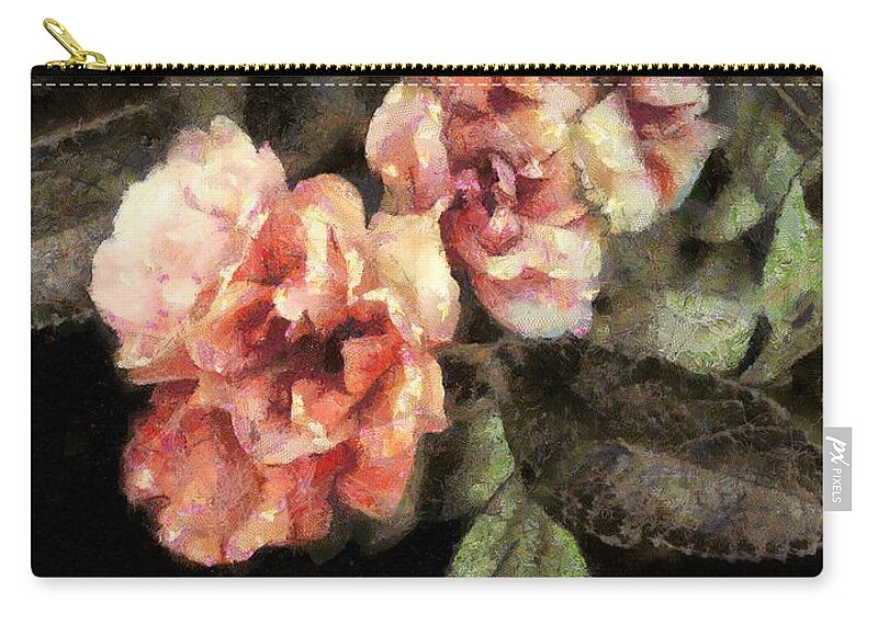 Roses Zip Pouch featuring the painting Cotton Candy Cluster by RC DeWinter