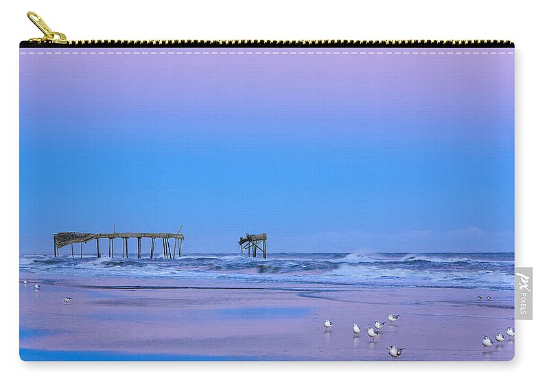 Nags Head Zip Pouch featuring the photograph Cotton Candy Sunset by Joni Eskridge