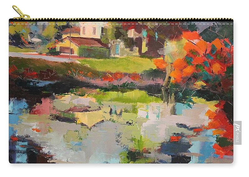 Reflections Zip Pouch featuring the painting Coulon Town by Kim PARDON