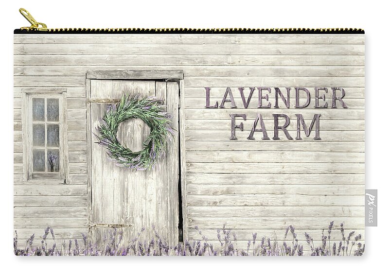 Lavender Zip Pouch featuring the photograph Country Lavender Farm by Lori Deiter