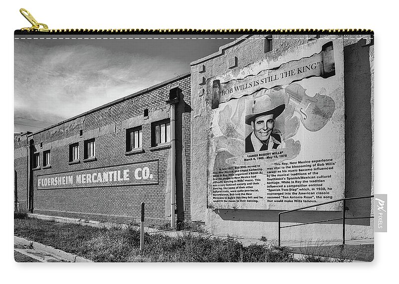 Bob Wills Zip Pouch featuring the photograph Country Legend Bob Wills in Roy New Mexico by Mary Lee Dereske