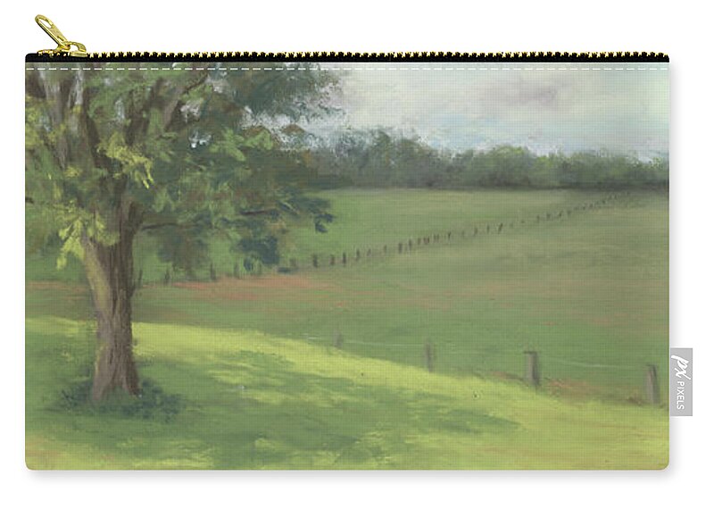 Ohio Country Landscape Of Trees And Cows Zip Pouch featuring the painting Country Quiet by Terri Meyer