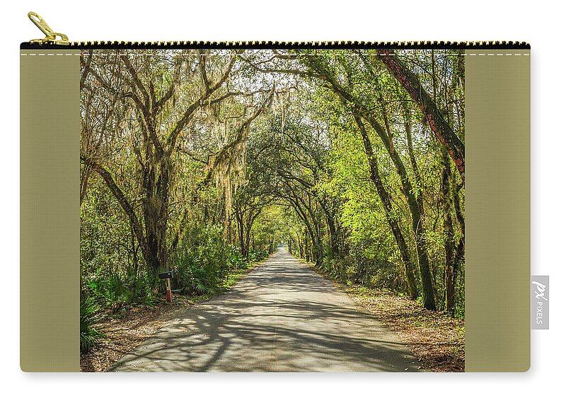 Trees Zip Pouch featuring the photograph Country Road by David Hart
