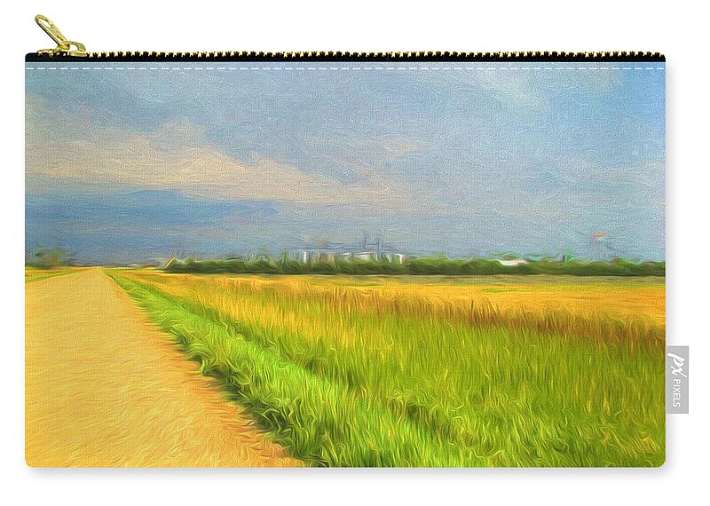 Road Zip Pouch featuring the digital art Country Roads by Cathy Anderson
