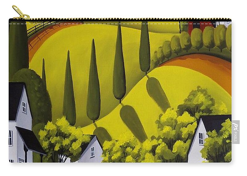 Farm Zip Pouch featuring the painting Country Wash - countryside landscape by Debbie Criswell