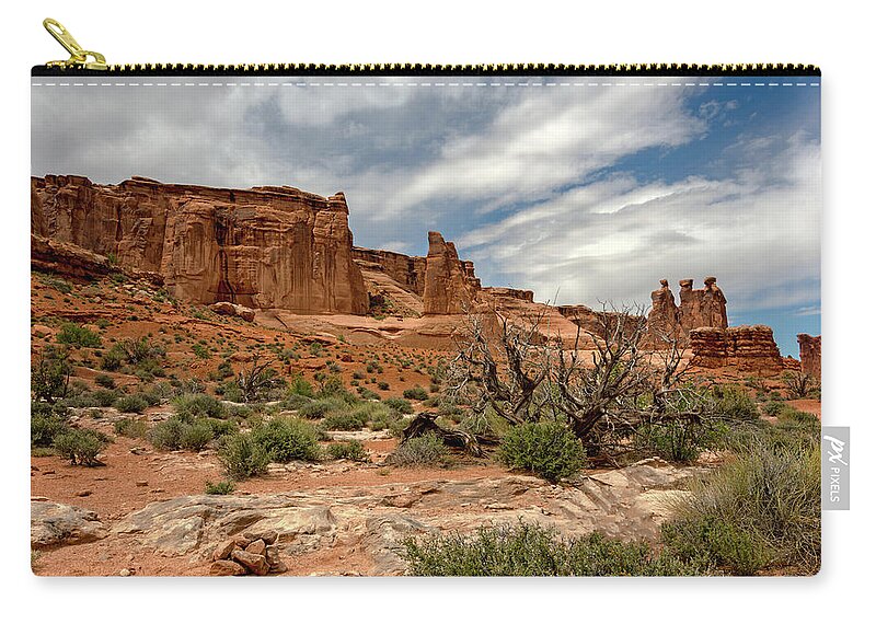 Arches National Park Zip Pouch featuring the photograph Courthouse Towers by Steve L'Italien