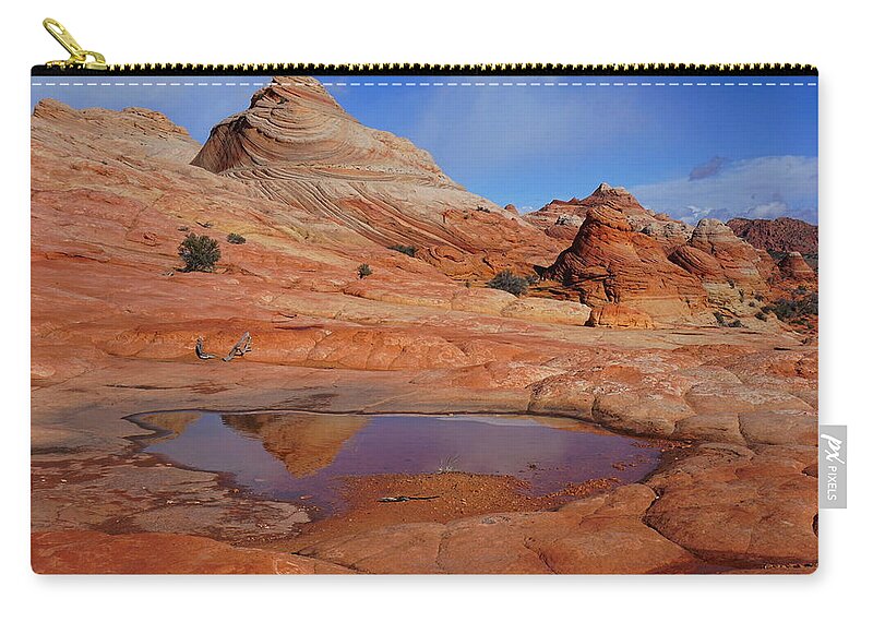 Coyote Zip Pouch featuring the photograph Coyote Butte Reflection by Tranquil Light Photography