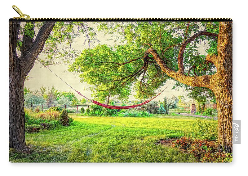 Country Art Zip Pouch featuring the photograph Cozy Lazy Afternoon by James BO Insogna