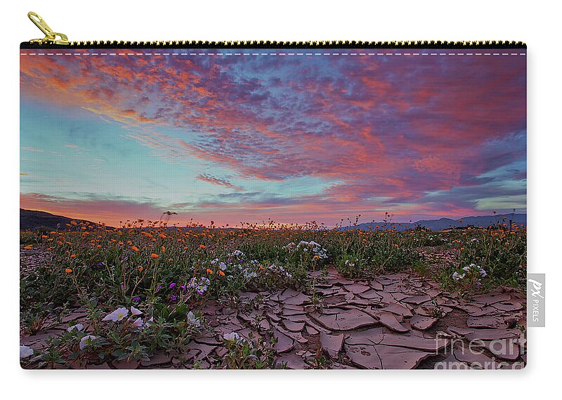 Anza Borrego State Park Zip Pouch featuring the photograph Crack of Dawn by Sam Antonio