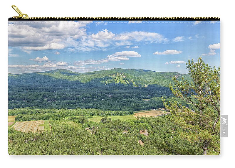 Cranmore Mountain Resort From Cathedral Ledge Zip Pouch featuring the photograph Cranmore Mountain Resort From Cathedral Ledge by Brian MacLean