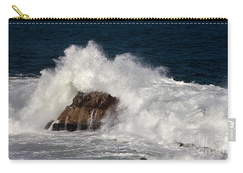Africa Zip Pouch featuring the photograph Crashing Surf, Hermanus, South Africa by Gerard Lacz