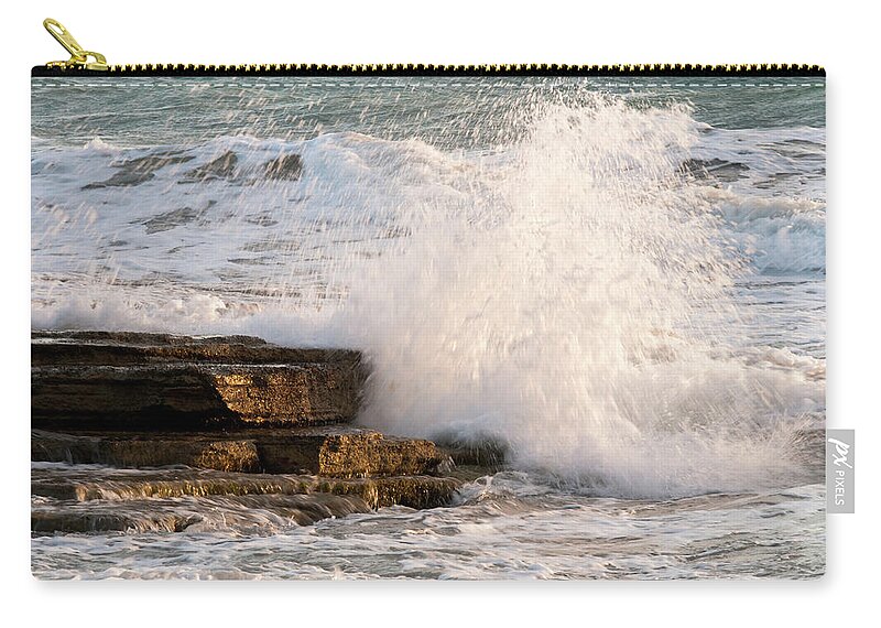 Wave Carry-all Pouch featuring the photograph Crashing waves by Michalakis Ppalis