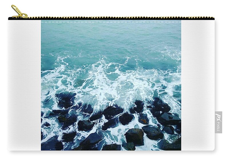  Zip Pouch featuring the photograph Crashing waves by Rachel Phillips