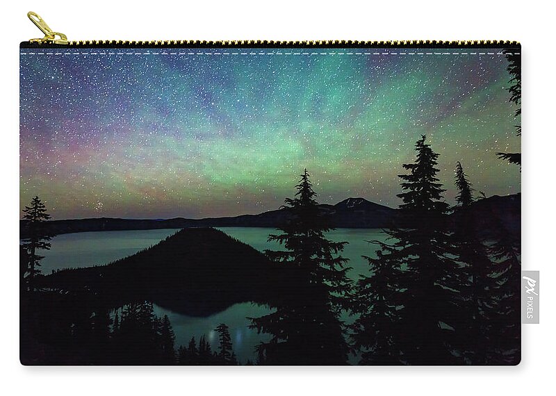 Night Zip Pouch featuring the photograph Crater Lake Airglow by Cat Connor
