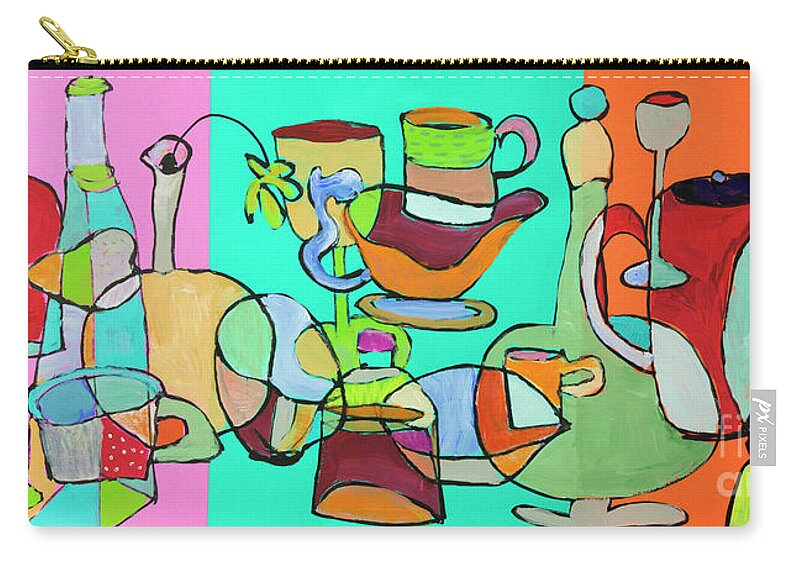 Crazy Things Zip Pouch featuring the mixed media Crazy Things by Elena Nosyreva