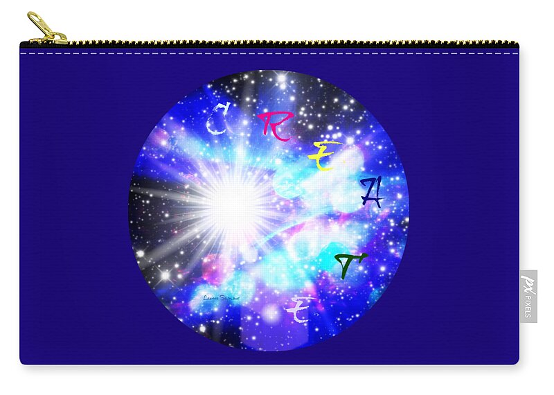 Words Zip Pouch featuring the digital art Create by Leanne Seymour