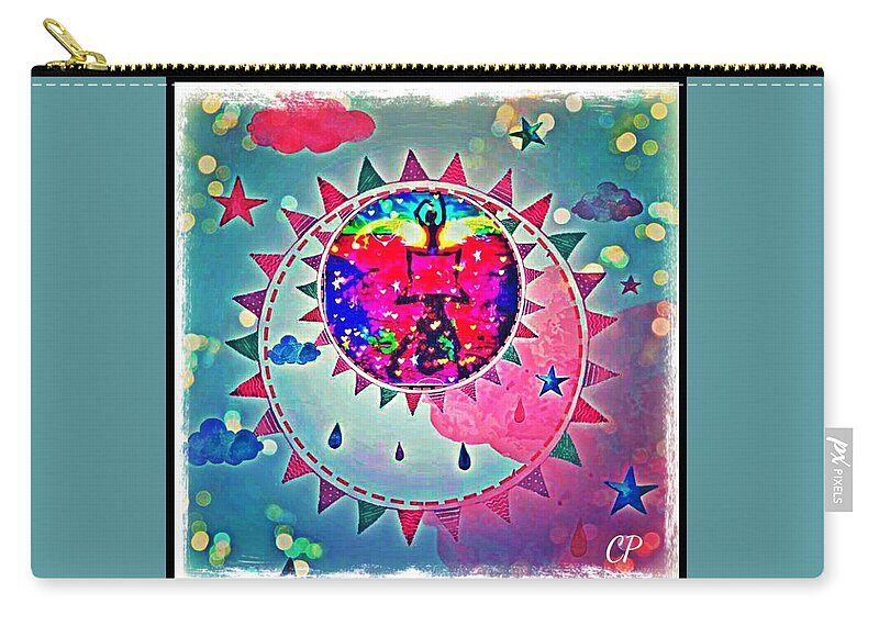 Sky Zip Pouch featuring the digital art Creation by Christine Paris