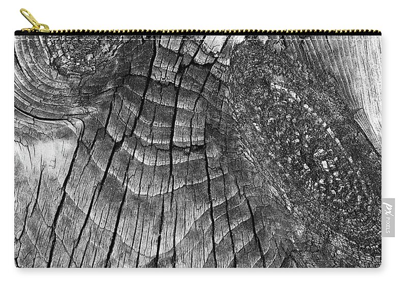 Wood Zip Pouch featuring the photograph Creature from the Deep BW by Mary Bedy