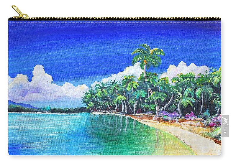 Crescent Beach Zip Pouch featuring the painting Crescent Beach by Patricia Piffath