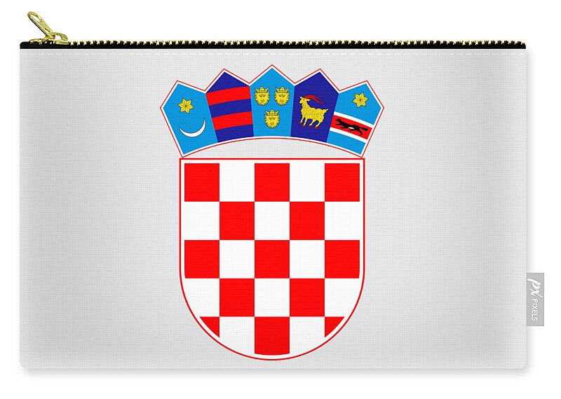 Croatia Zip Pouch featuring the drawing Croatia Coat of Arms by Movie Poster Prints