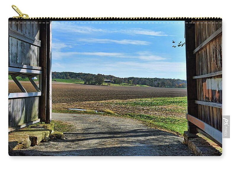 Crooks Zip Pouch featuring the photograph Crooks Covered Bridge 2 by Joanne Coyle
