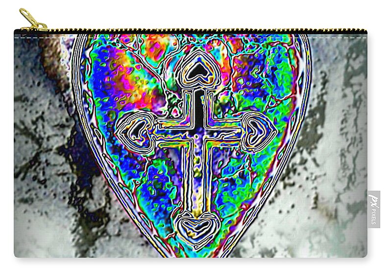 Portrait Zip Pouch featuring the photograph Cross My Heart JESUS by Morgan Carter