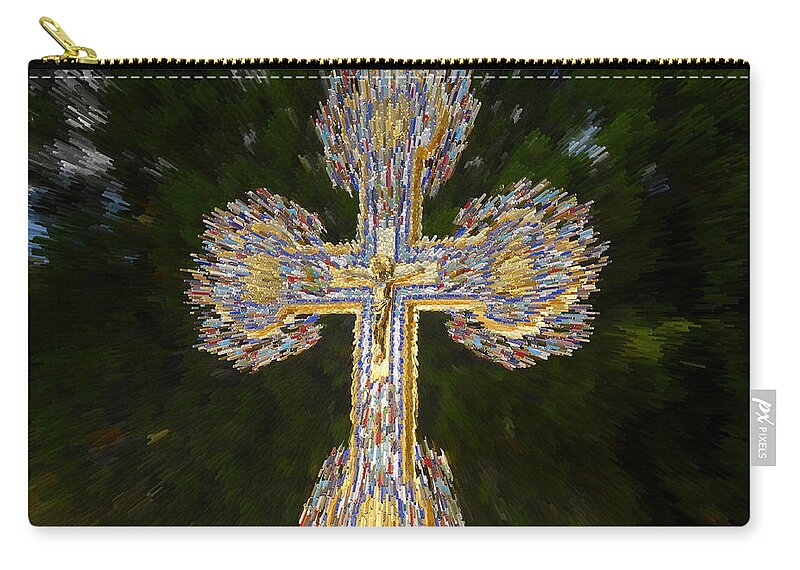 Epiphany Zip Pouch featuring the digital art Cross of the Epiphany by David Lee Thompson
