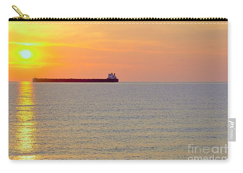 Freighter Zip Pouch featuring the photograph Crossing the line by Merle Grenz