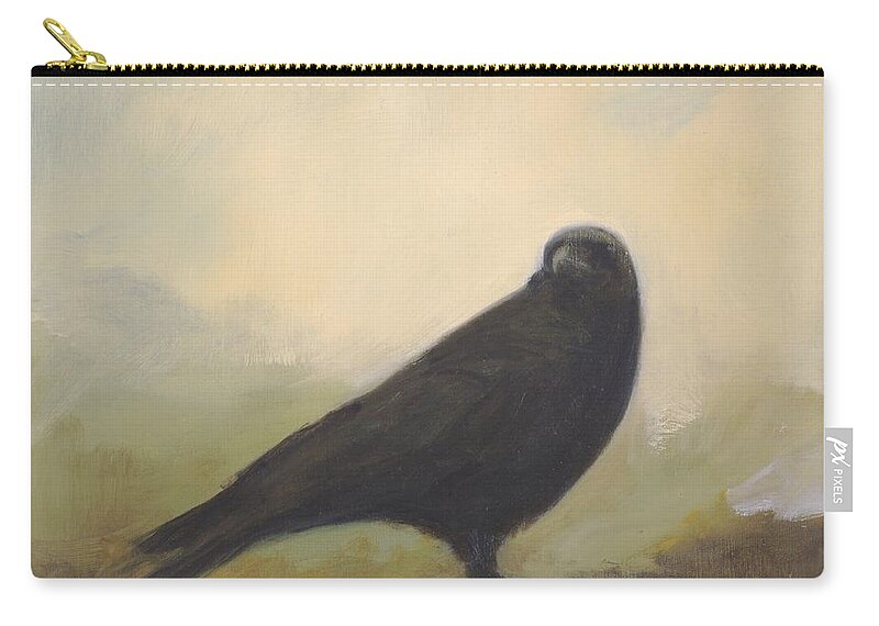 Bird Carry-all Pouch featuring the painting Crow 24 by David Ladmore