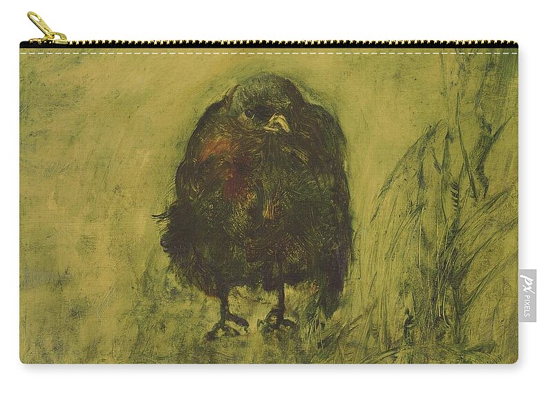 Bird Carry-all Pouch featuring the painting Crow 26 by David Ladmore
