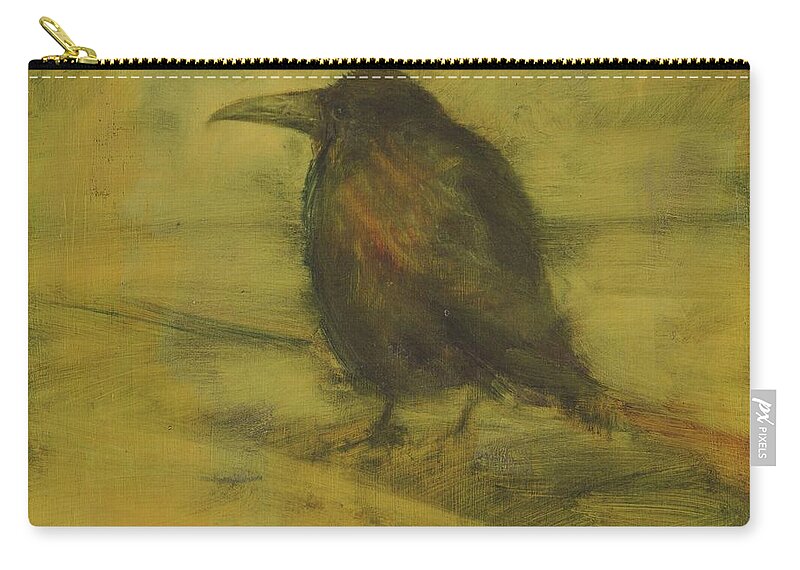 Bird Carry-all Pouch featuring the painting Crow 27 by David Ladmore