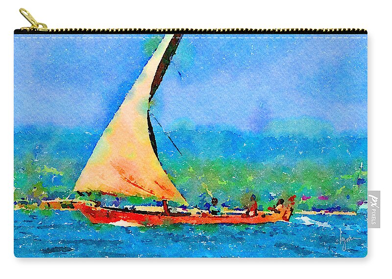 Boats Zip Pouch featuring the painting Cruisin by Angela Treat Lyon