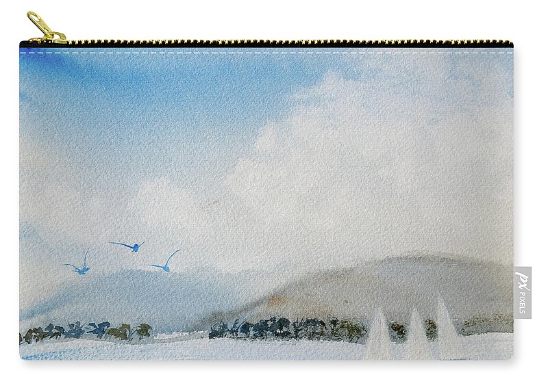 Beautiful Zip Pouch featuring the painting Cruising in Company along the Tasmania coast by Dorothy Darden