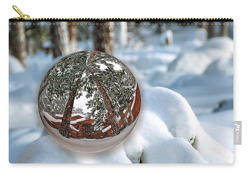 Conceptual Zip Pouch featuring the photograph Crystal Ball by Maria Coulson