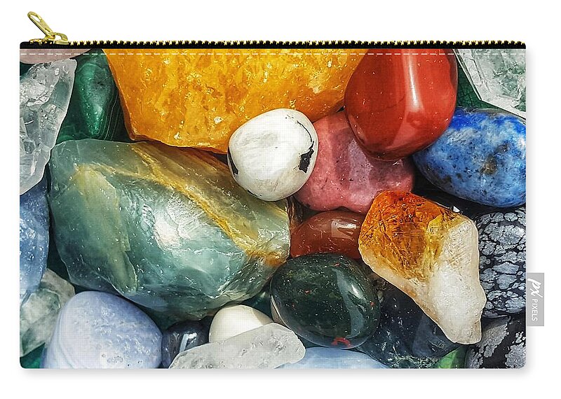Crystals Zip Pouch featuring the photograph Crystal Zen 2 by Rachel Hannah