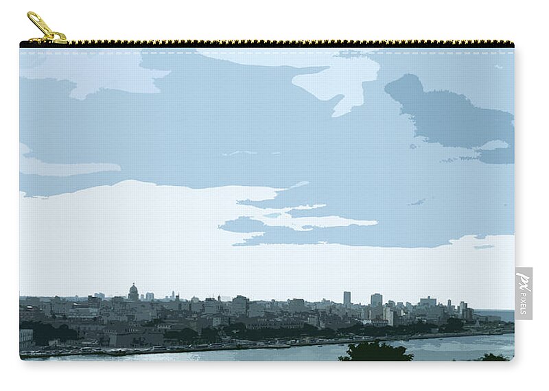 Digital Art Zip Pouch featuring the digital art Cuba City and Skyline Art ed2 by Francesca Mackenney