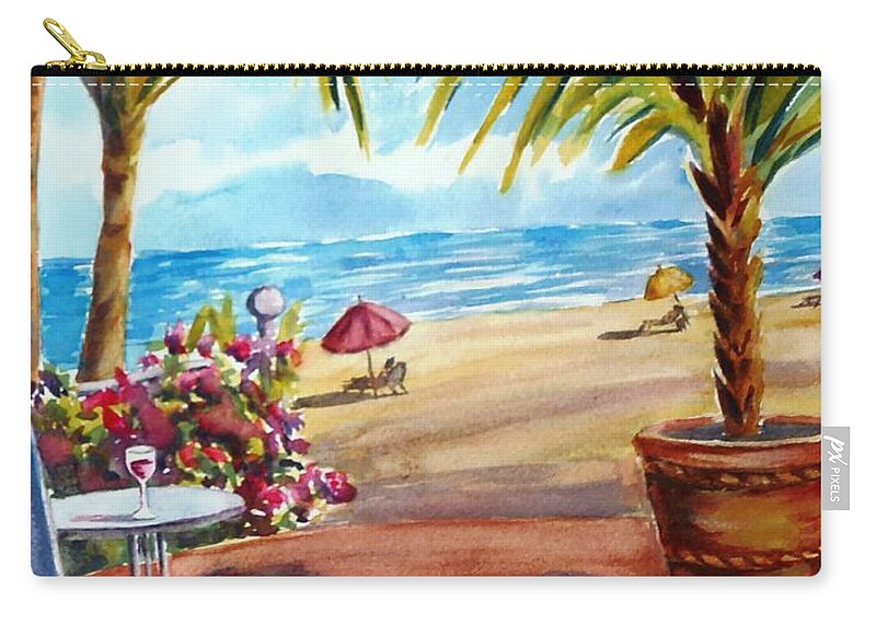 Cuba Zip Pouch featuring the painting Cuban Holiday by Petra Burgmann