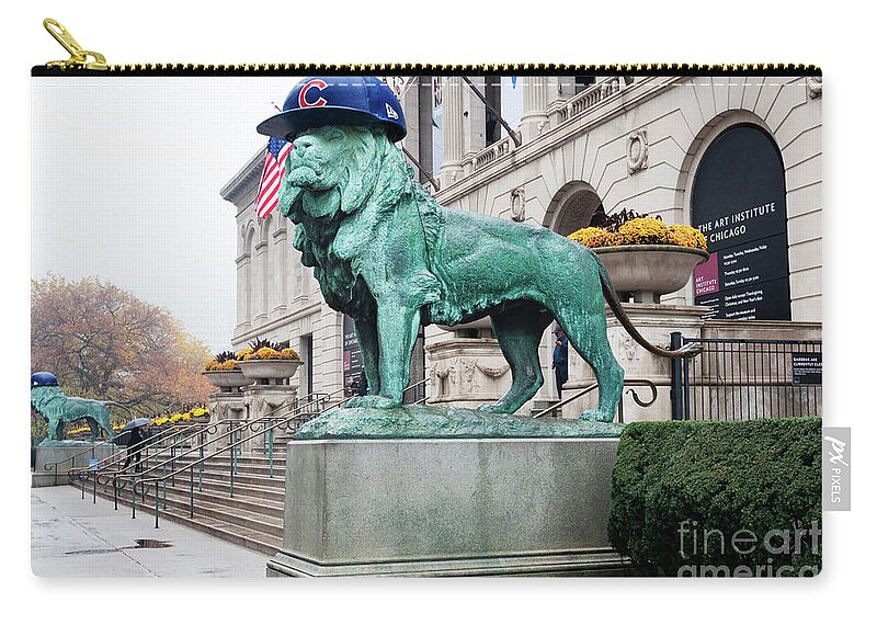 Cubbies Lions Carry-all Pouch featuring the photograph Cubs Lions by Patty Colabuono
