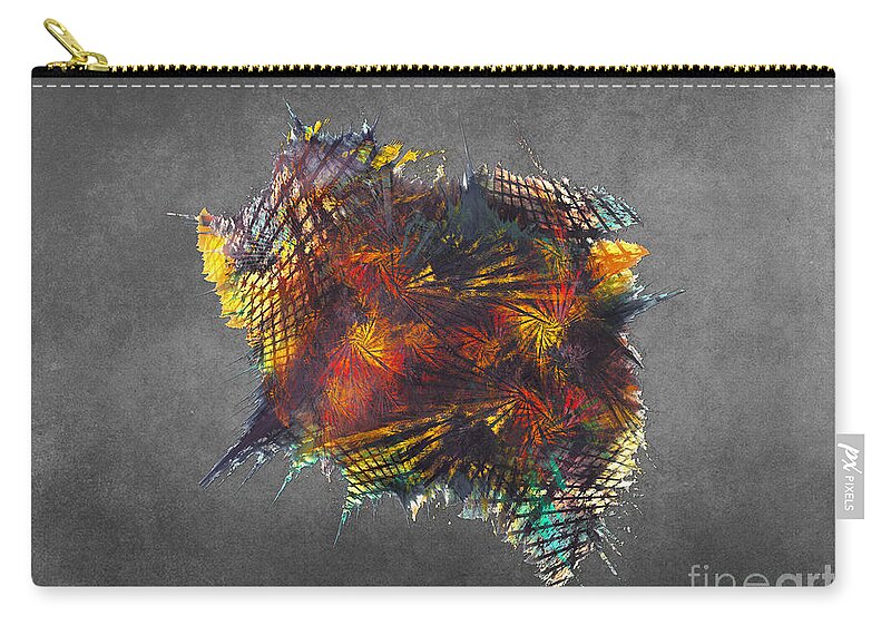 Cube Zip Pouch featuring the digital art Cube - Fractal Art by Justyna Jaszke JBJart