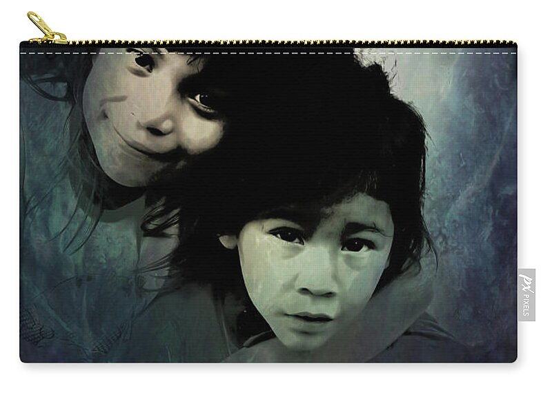 Brother Zip Pouch featuring the photograph Cuenca Kids 1064a by Al Bourassa